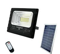 FARO LED FARETTO ALTA LUMINOSITA' PANNELLO SOLARE CREPUSCOLARE TELECOMANDO 50W