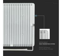 Faro Led Flood Light 100W 8700lm IP65 Slim 261X217X32mm Carcassa Bianca Luce 650