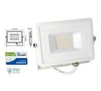 Faro Led Flood Light 10W IP65 Bianco Freddo 6400K Super Slim Carcassa Bianca Smd