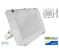 Faro Led Flood Light 200W IP65 Bianco Freddo Super Slim 56mm Carcassa Bianca Sam