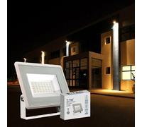 Faro Led Flood Light 30W 2510lm IP65 Slim 150x122x27mm Carcassa Bianca Luce 4000