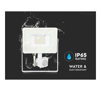 V-TAC Faro LED Esterno IP65 Super Slim 20W 1600lm 4000K Sensore Crepuscolare e Movimento Bianco