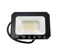 Faro Led Flood Slim 30W 2850 Lumen Bianco Neutro 4200K 90LM/W AC 220V 50Hz Nero IP65