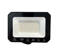 Faro Led Flood Slim 50W 4300 Lumen Bianco Neutro 4200K 90LM/W AC 220V 50Hz Nero