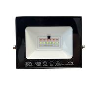 Faro Led Flood Slim RGB Con Telecomando 20W 680 Lumen RGB AC 220V 50Hz Nero IP65