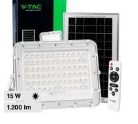 Faro LED Floodlight 15W IP65 Colore Bianco con Pannello Solare e Telecomando