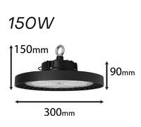 Faro Led Industriale UFO 150W 160lm/W 24000 LM Neutro 4000K IP65 90 Gradi Disco