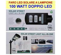 Faro LED Lampione 100W faro con Pannello Solare Integrato ip66 con Telecomando