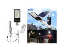 FARO LED LAMPIONE STRADALE 100W LUCE FREDDA CON PANNELLO SOLARE E STAFFA FB6100