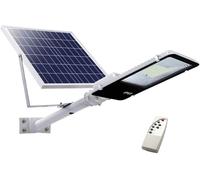 Faro led lampione stradale 100W luce fredda pannello solare staffa crepuscolare