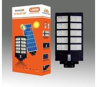 FARO LED LAMPIONE STRADALE 1200W PANNELLO SOLARE SENSORE CREPUSCOLARE