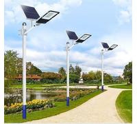 Faro led lampione stradale 60w luce fredda con pannello solare e staffa