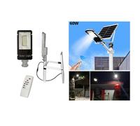 FARO LED LAMPIONE STRADALE 60W LUCE FREDDA CON PANNELLO SOLARE E STAFFA FB660