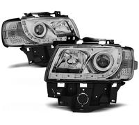 Faro LED Luce Diurna Ottica Per VW T4 Multivan Caravelle Anno 96-03 Cromo