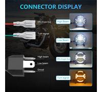 Faro LED Moto 5,75 Pollici Rotondo DRL Segnale Giallo 40W 9-30V IP67