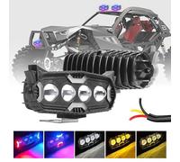 Faro LED Per Moto Eurowagens Dual Color Con 4 Lenti Luce Fendinebbia/Lavoro