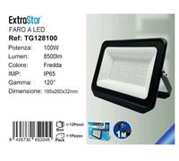 FARO LED PROIETTORE ESTERNO IP65 6500K 100W 8500 LUMEN LUCE FREDDA EXTRASTAR