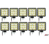 Faro Led Quadrato 48W 10X Per Lavoro 4" Lampade Suv 4X4 Multi Volt 12V 24V