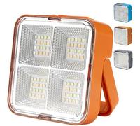 Faro LED Ricaricabile,2400mah Portatile USB Faretto A Batteria con Pannello Solare,3 modalità,Lampada da Lavoro Ideale per Campeggio,Riparazione,Pesca(Color:Orange)
