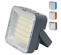 Faro LED Ricaricabile,2400mah Portatile USB Faretto A Batteria con Pannello Solare,3 modalità,Lampada da Lavoro Ideale per Campeggio,Riparazione,Pesca(Color:Gray)