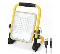FARO LED RICARICABILE 50W FARETTO BATTERIE IP65 LUCE FREDDA PORTATILE DA LAVORO