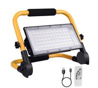 Faro LED Ricaricabile, Faretto LED Da Cantiere Portatile 8000Lm/13500Mah/4 Modal