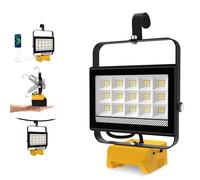 Faro LED Ricaricabile per Batteria Dewalt 60W, T-SUNUS Luci da Lavoro Portatili 18V con 2 Modalità di Luminosità per Officina, Campeggio, Riparazioni Auto (Senza Batteria)
