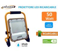FARO LED SLIM SMD 50W RICARICABILE E PORTATILE MANIGLIA ERGONOMICA IP65 UNIVERSO [EEK: A+]