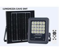 Faro a led 100W, pannello solare con sensore crepuscolare e telecomando, IP 67