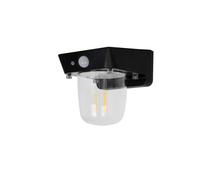 Faro Led Solare Da Parete 1,2W 120LM 3000K Rotondo Trasparente Interrrutore 3 Mo