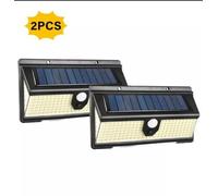 Faro led solare esterno 190 led sensore movimento ip65 allarme lampeggiante