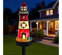 Faro LED Solare Impermeabile Luci Resina Decorazione Giardino Facile InstFor All