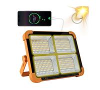 Faro Led Solare Ricaricabile Da Lavoro 120w ,Luce Fredda e Calda RGB , Powerbank