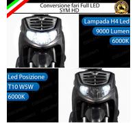FARO LED SYM HD ANABBAGLIANTE ABBAGLIANTE H4 + POSIZIONE T10 6000K LUCE BIANCA
