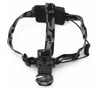 Faro LED T6 con messa a fuoco regolabile con doppia lente fisheye per un'ampia illuminazione, supporta batterie ricaricabili, progettato per attività all'aperto come ciclismo e pesca (nero)