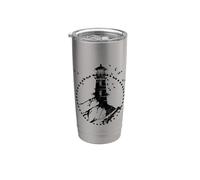 Faro Marittimo Nautico Retro Costa Mare Bicchiere termico in acciaio inox doppia parete