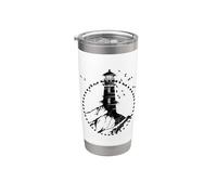 Faro Marittimo Nautico Retro Costa Mare Bicchiere termico in acciaio inox doppia parete