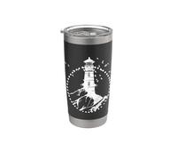 Faro Marittimo Nautico Retro Costa Mare Bicchiere termico in acciaio inox doppia parete