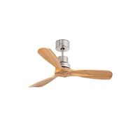 Faro Barcelona Ventilatore a pale Mini Lantau nichel opaco legno di pino motore a corrente continua