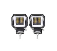 Faro Moto 3 Pollici 7D Lens Moto Faretto A LED Rotondo Quadrato Auto Faro Halo Fendinebbia DRL Per Moto Auto ATV SUV 12V 24V Fari per Moto(2x Square White Halo)