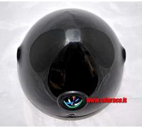 Faro moto fanale anteriore nero lucido da 180mm Omologato attacchi laterali
