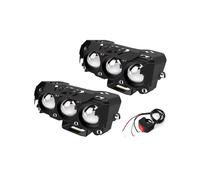 Faro Moto Faretto LED Per Moto 8V-85V Bicolore Abbaglianti/anabbaglianti Fendinebbia Per Auto, Camion, SUV, UTV, Mini Lenti, Fari, Luce Di Guida Fari per Moto(2 Piece and 1 Switch)