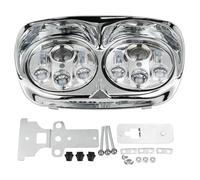 Faro Moto Faro Anteriore A Doppio Proiettore LED Da 5.75" Moto Per Modelli Per Road Per Glide Per FLTR Dal 1998 Al 2013 Faro LED Moto(Chrome)