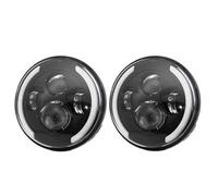 Faro Moto Faro Anteriore Rotondo A LED 7 Pollici Auto H4 Hi-Lo Con Halo Angel Eyes Faro Anteriore Moto Per Lada Per Niva 4X4 12V 24V Faro LED Moto(45w black half halo)