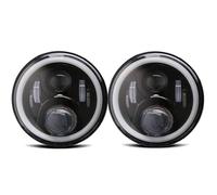 Faro Moto Faro Anteriore Rotondo A LED 7 Pollici Auto H4 Hi-Lo Con Halo Angel Eyes Faro Anteriore Moto Per Lada Per Niva 4X4 12V 24V Faro LED Moto(50w black halo)