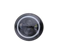 Faro Moto Faro Universale Per Auto E Moto Da 7 Pollici A LED Hi-Lo Con Occhi D'angelo Halo Per Lada 4x4 Urban Niva Per JK Per Land Per Rover Per Defender Fari per Moto(1pcs Black-1)
