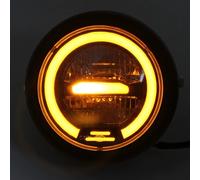 Faro Moto LED Universale 6.5" DRL Ambra - Cafe Racer Custom