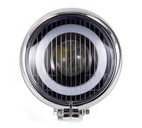 faro moto Moto Chrome LED faro anteriore Cafe Racer Spot fendinebbia Angel Eye Per Harley Bobber Chopper Cruisers Touring Custom