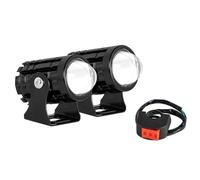 Faro Motocicletta Barra Luminosa Fendinebbia Ausiliaria Fari 12V 24V Proiettore LED Giallo Bianco Per Moto(2piece White)