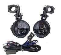 Faro Motocicletta Coppia Fari Fendinebbia Per Moto 100 W LED Guida Ausiliaria Faretti Anteriori Doppio Colore Lampeggianti Fendinebbia Per Moto